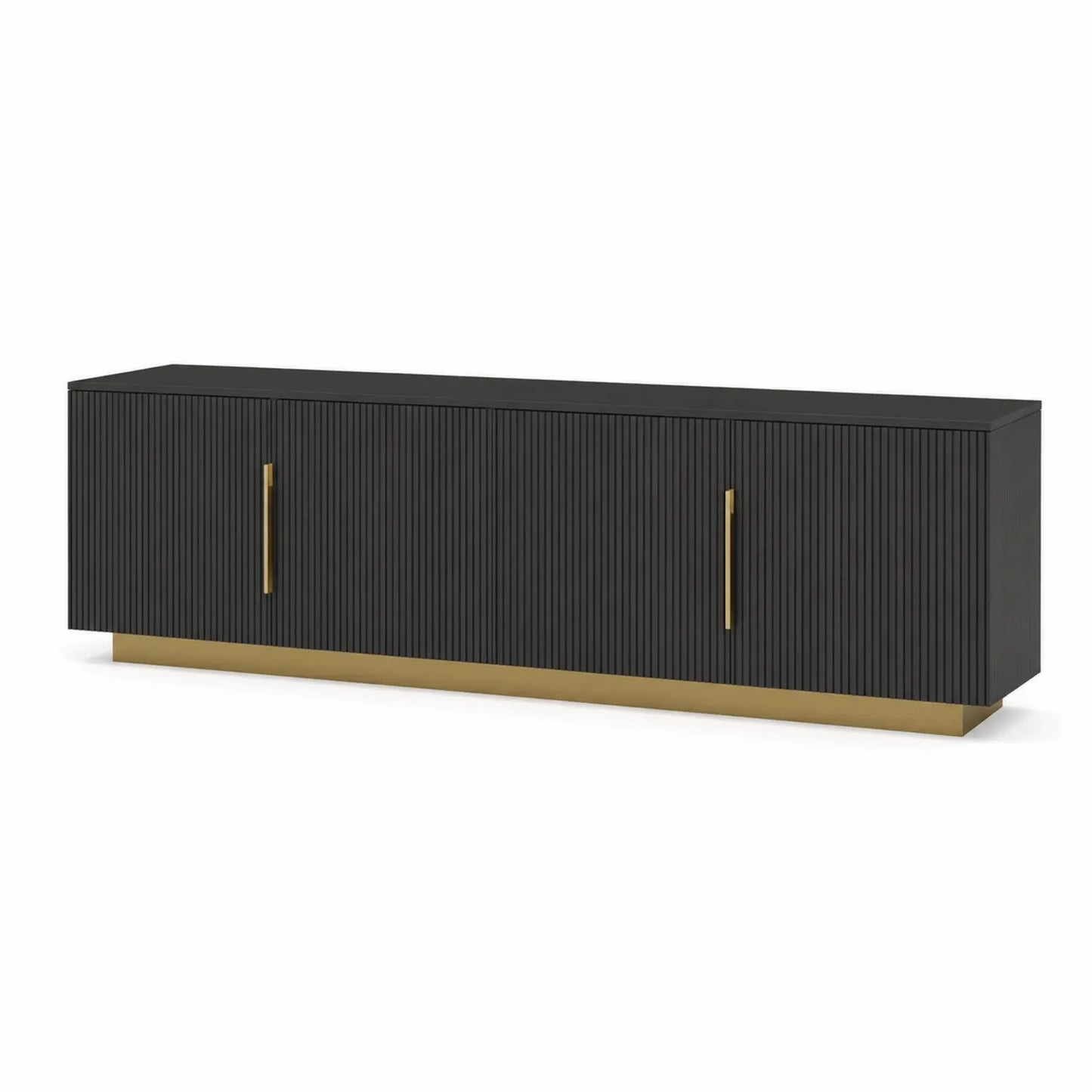 TV-Lowboard Schwarz Gold MDF und Stahl 180x40x50 cm