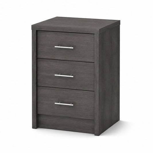 Holzkommode mit 3 Schubladen Dunkelgrau 60x40x90 cm