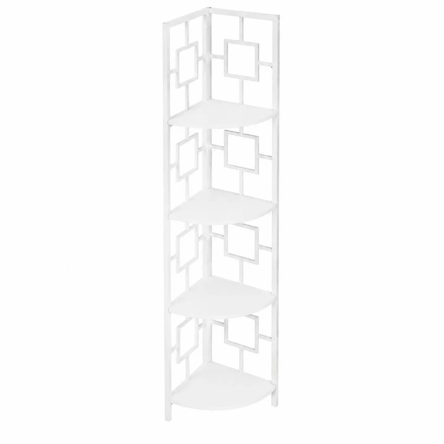 Eckregal 4-stufig Metall Weiß 120x30x30cm