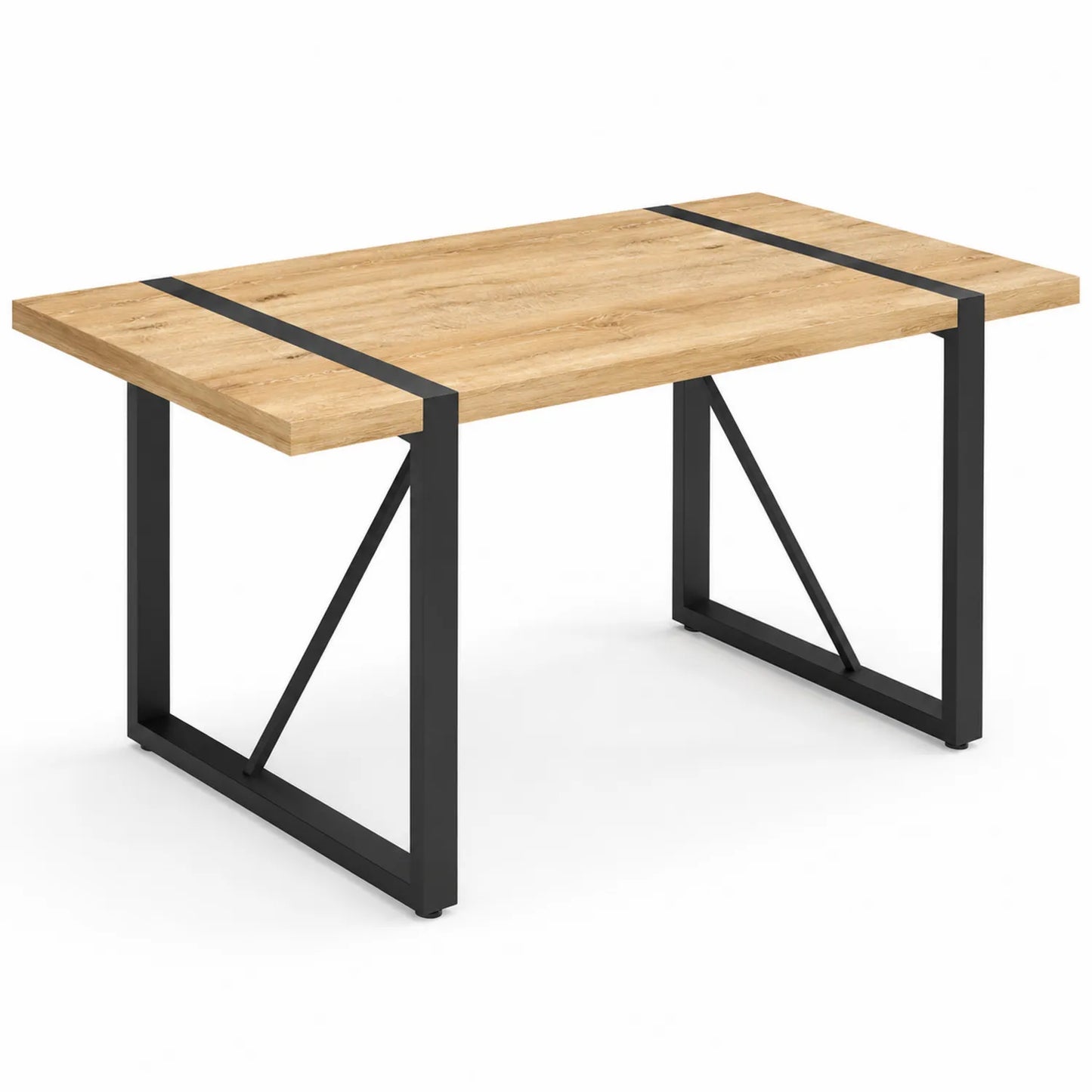 Esstisch Rechteckig MDF Tischplatte Metallbeine 160x90x75 cm