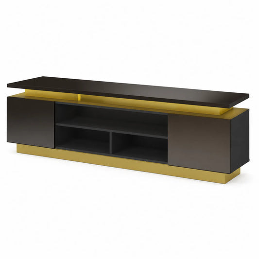 TV-Tisch MDF Schwarz/Gold 180cm