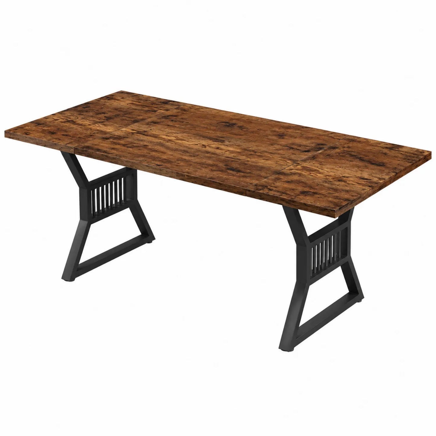 Esszimmertisch mit MDF-Holztischplatte und Stahlbeinen
