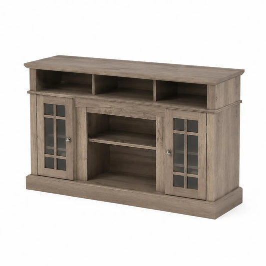 Holz-TV-Schrank mit Glastüren 120cm x 40cm x 80cm